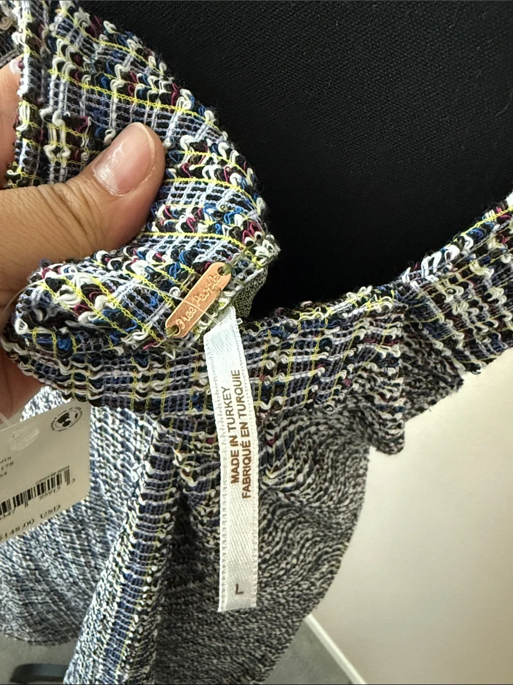Free People Multi-Colored Tweed Mini Dress w/ Pockets | Sz L